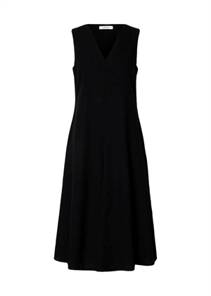 Luisa regular sl linen blend kjole Sort Selected Femme 